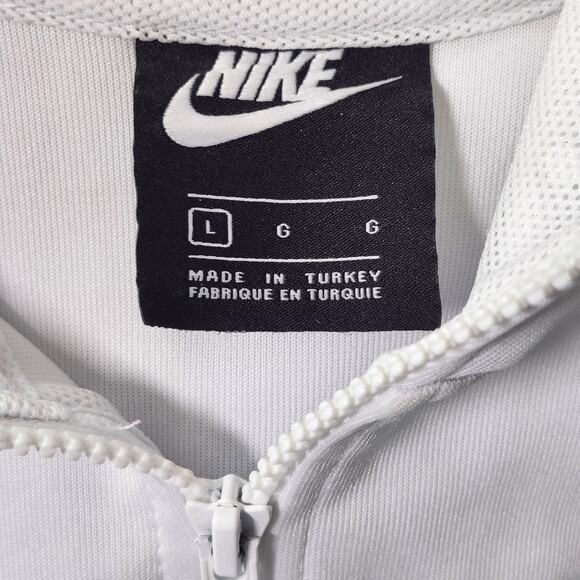 Nike 1/4 Zip Front White Long Sleeve Hooded Sweatshirt Men's L A0090 - Picture 5 of 7